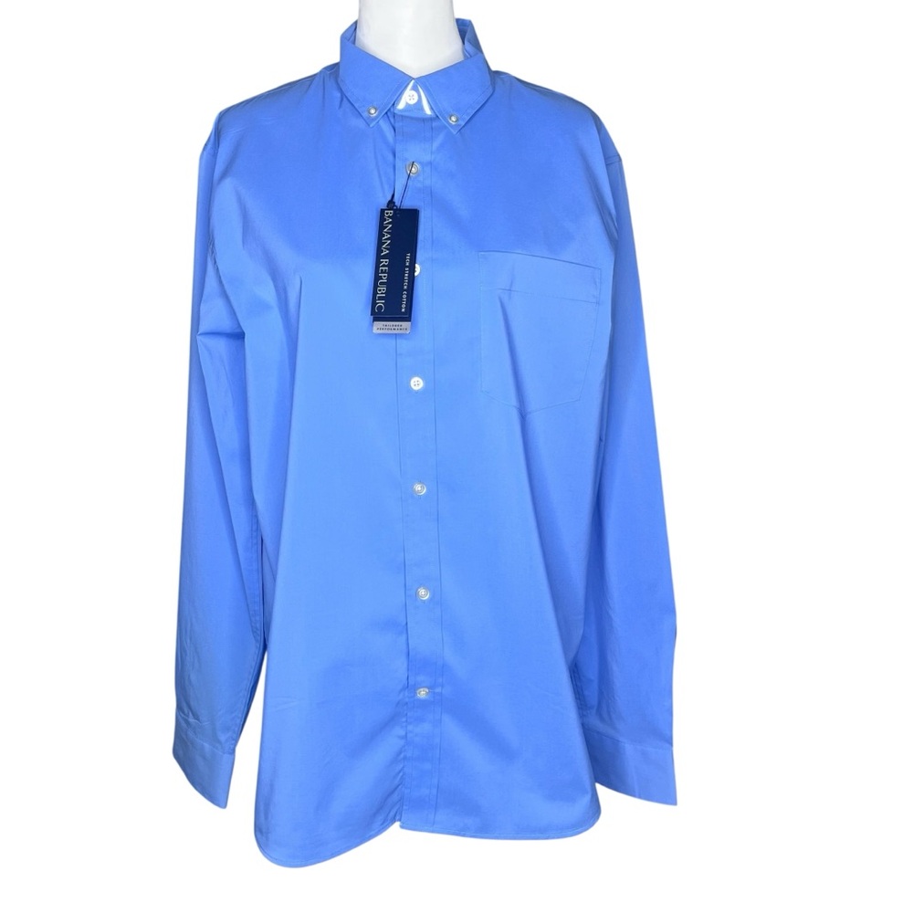 NWT Banana Republic Men's Classic Blue Dress Shirt Size L
